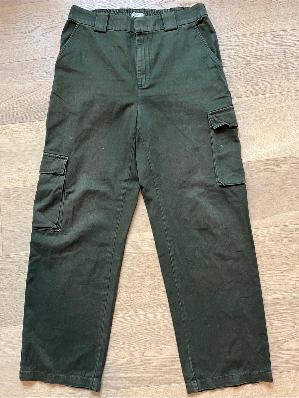 TNA Olive Green Cargo Pants with Side Pockets